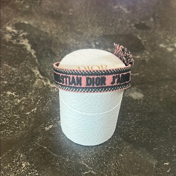 Dior Pink and Black Logo Bracelet - Picture 1 of 4